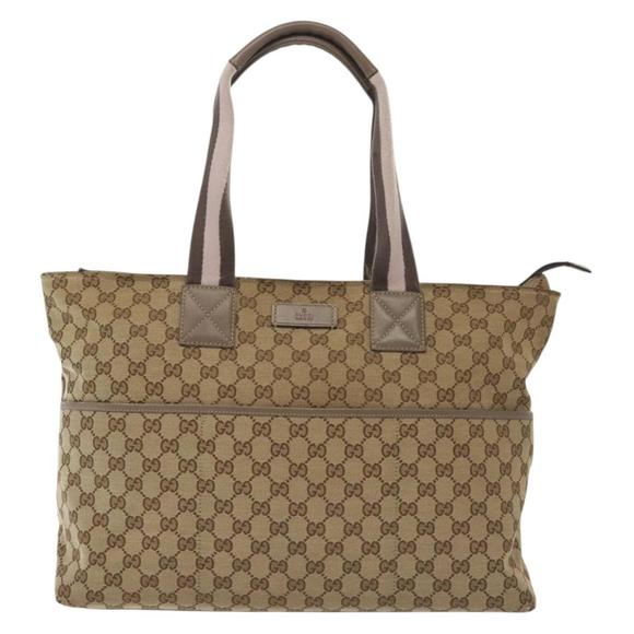 GUCCI GG Canvas Sherry Line Tote Bag Beige Gold 155524 Auth bs28913 - Picture 13 of 16